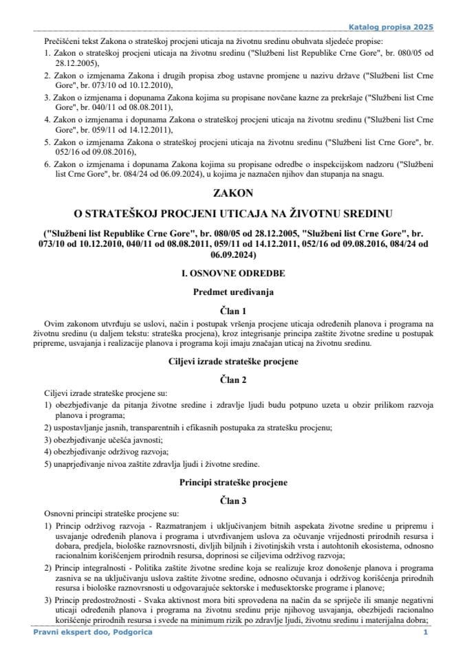 Zakon o strateškoj procjeni uticaja na životnu sredinu