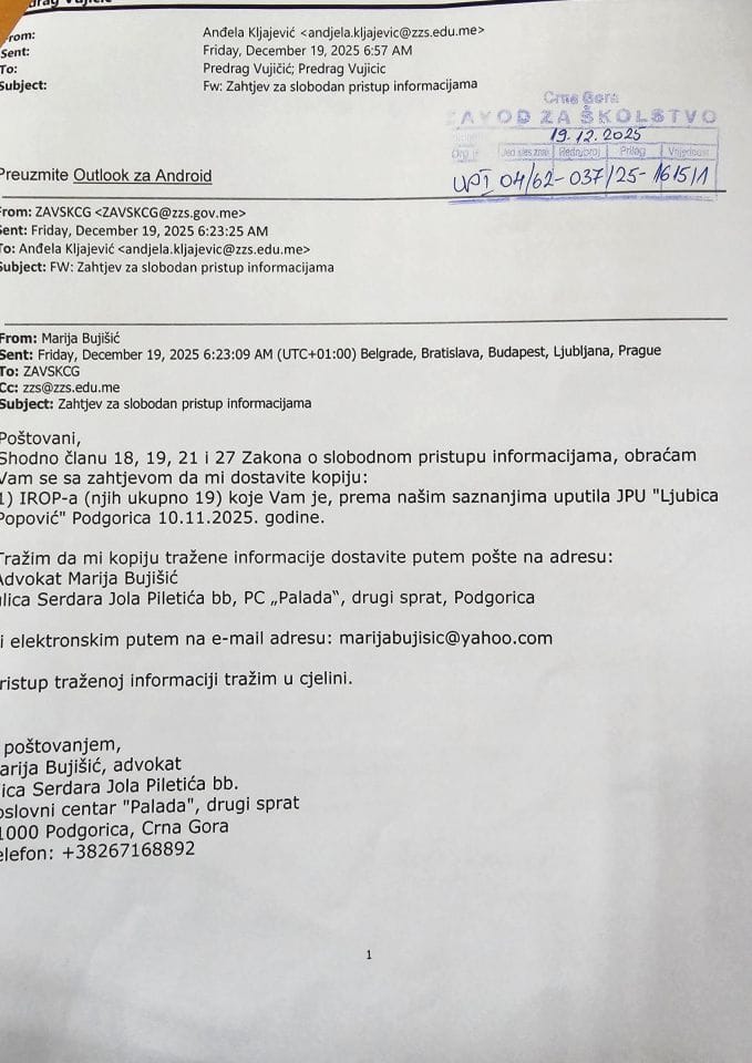 Захтјев Марија Бујишић 19.12.2025