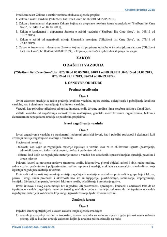 Zakon o zaštiti vazduha