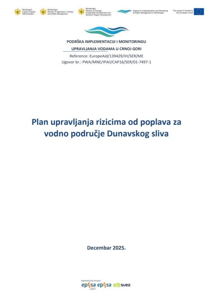 Plan upravljanja rizicima od poplava za vodno podrucje Dunavskog sliva - MNE - decembar 2025.