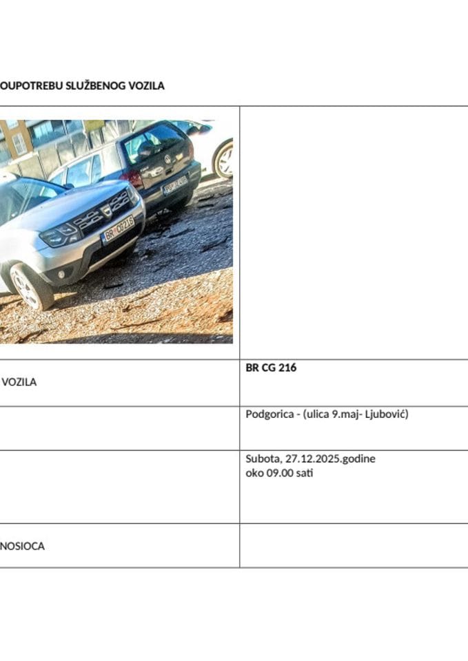 Ministarstvo pomorstva - prijava proslijeđena 30.12.2025. godine