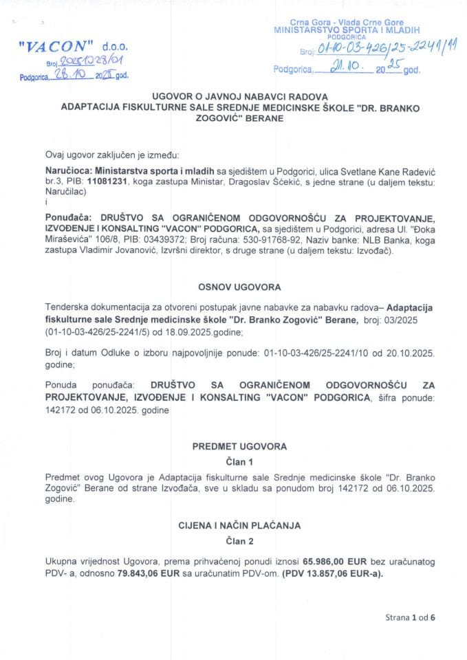 UGOVOR - BRANKO ZOGOVIC  28.10.2025.