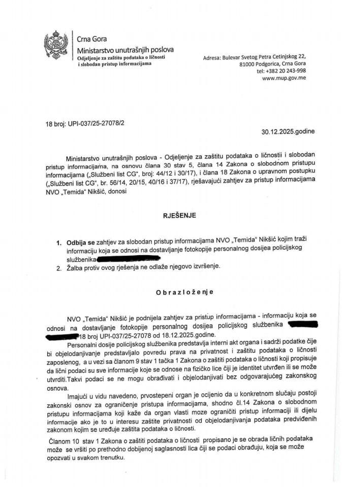 rješenje br. 18-UPI-037/25-27078/2