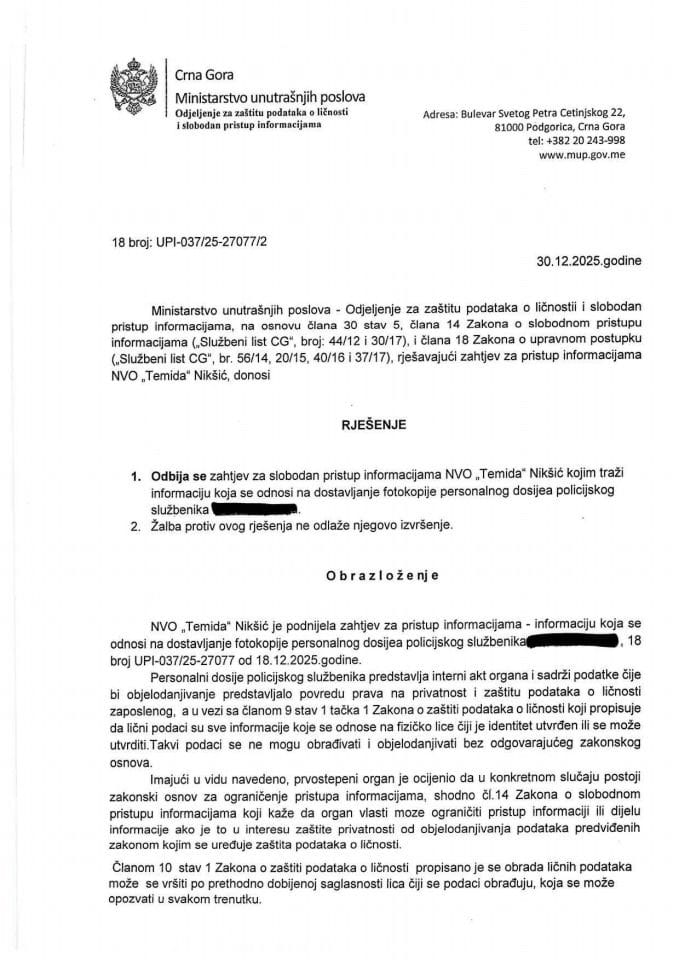 rješenje br. 18-UPI-037/25-27077/2