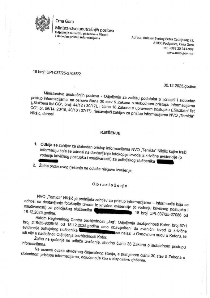 rješenje br. 18-UPI-037/25-27086/2