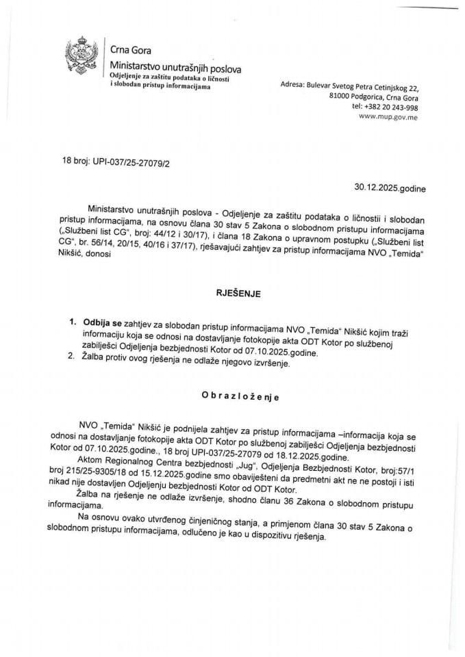 rješenje br. 18-UPI-037/25-27079/2