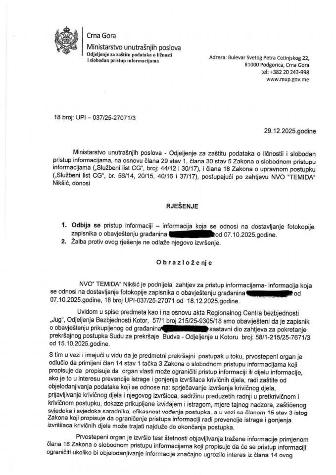 rješenje br. 18-UPI-037/25-27071/3