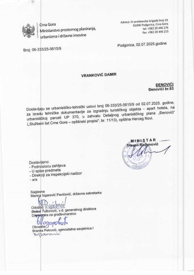 Izdati urbanističko-tehnički uslovi - 06_333_25_5615_9 Vranković Damir