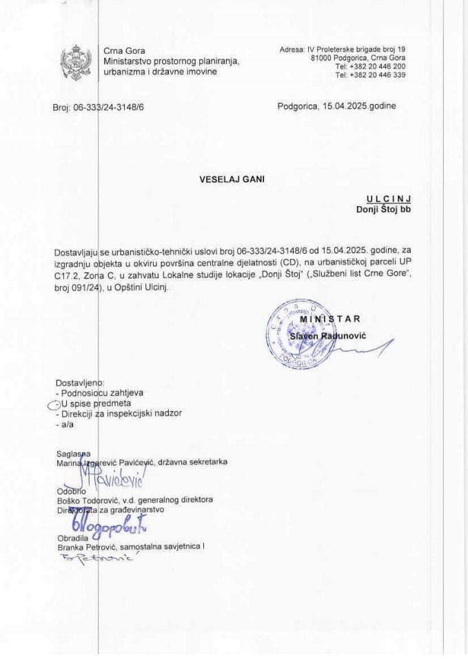 Izdati urbanističko-tehnički uslovi - 06_333_25_3148_6 Veselaj Gani