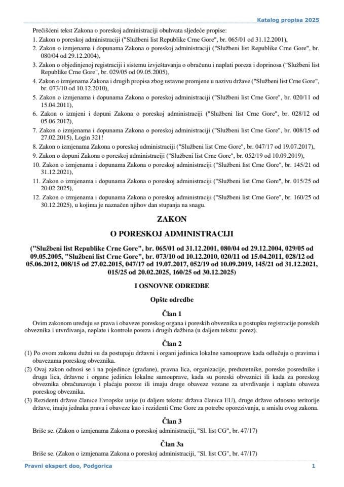 Zakon o poreskoj administraciji