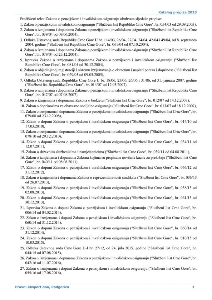 Zakon o penzijskom i invalidskom osiguranju