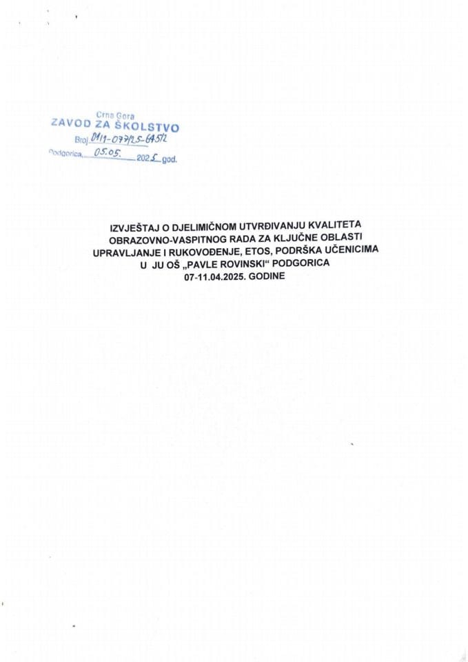 JU OŠ "Pavle Rovinski", Podgorica