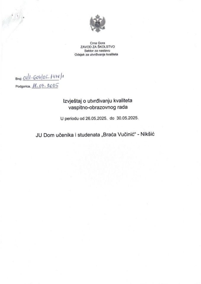 JU Dom učenika i studenata "Braća Vučinić", Nikšić