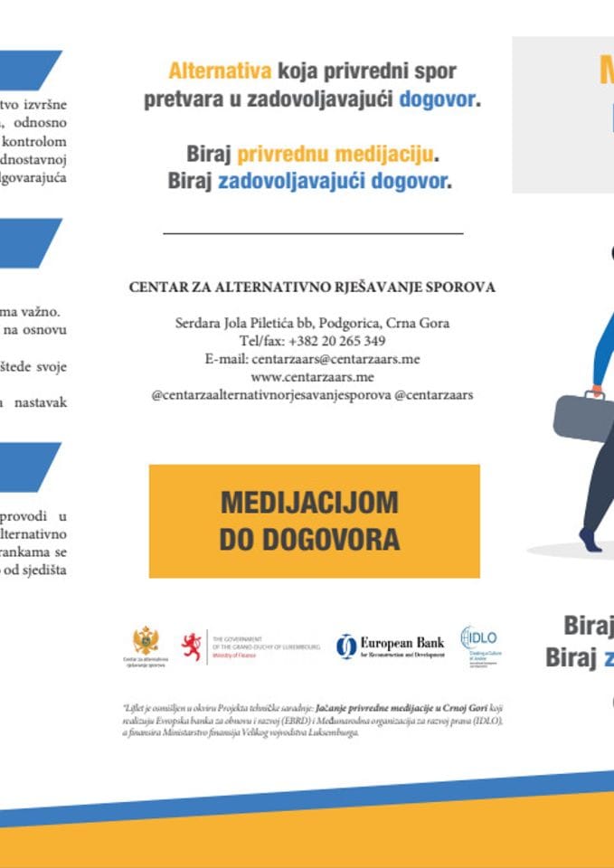 Flajer - Medijacija u privrednim sporovima