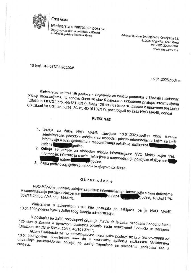 рјешење бр. 18-УПИ-037/25-26550/5