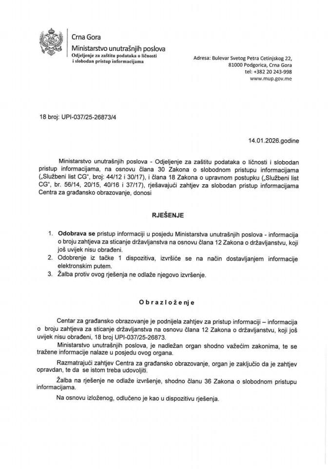 rješenje br. 18-UPI-037/25-26873/4