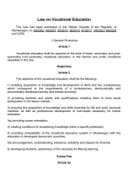 Law on Vocational Education