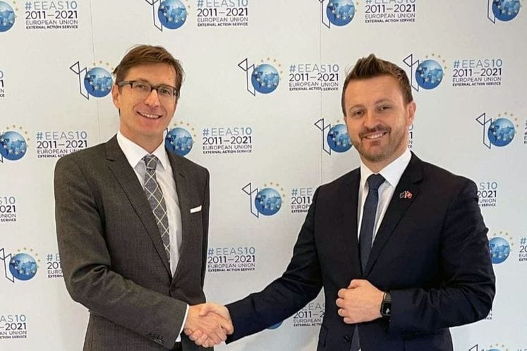 ministar Dukaj sa zamjenikom Makovcem u Briselu 2023.