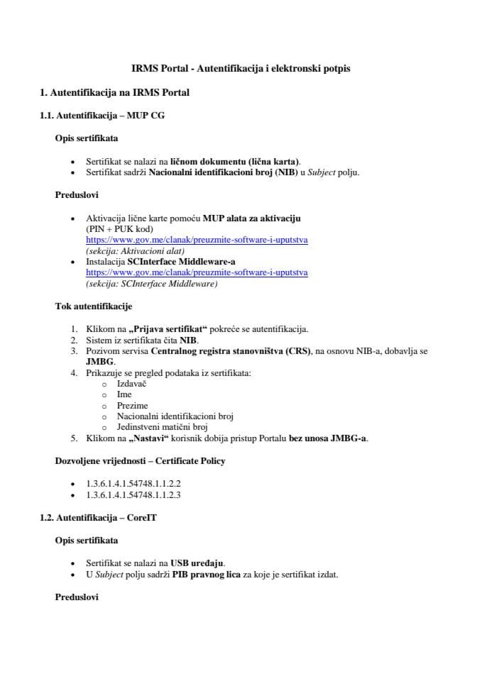 IRMS - Autentifikacija i elektronski potpis