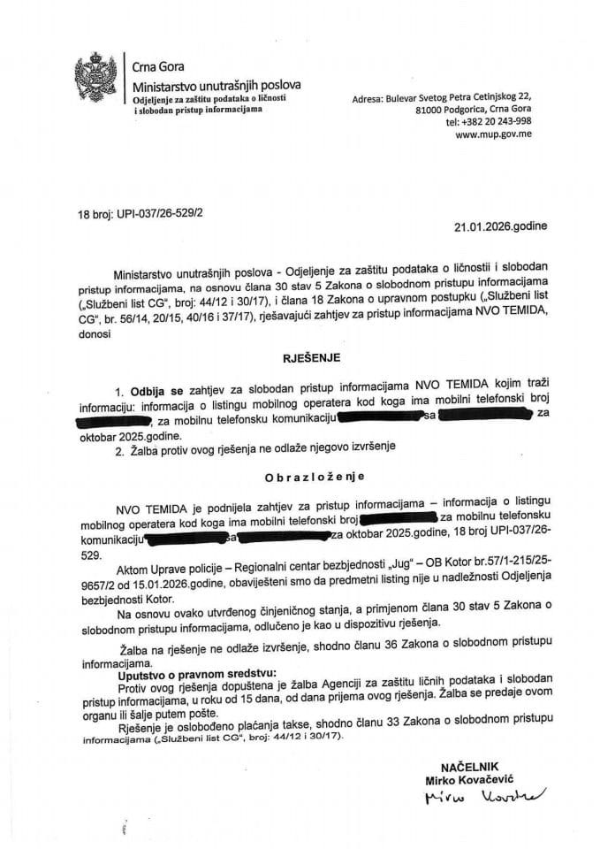 rješenje br. 18-UPI-037/26-529/2