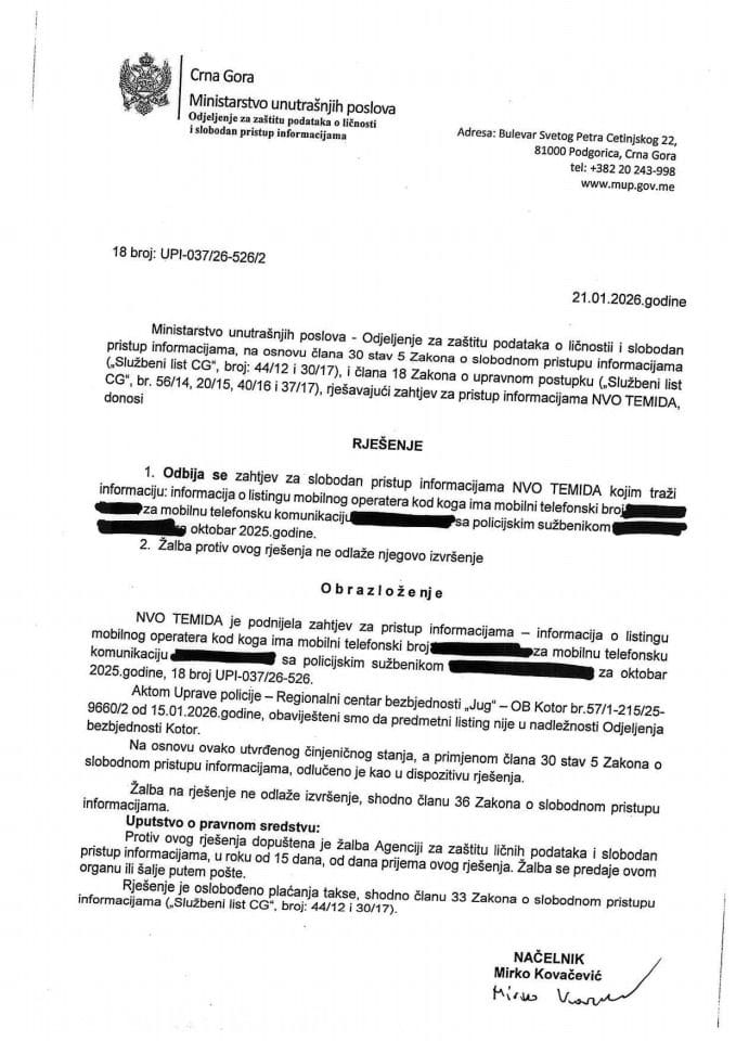 rješenje br. 18-UPI-037/26-526/2