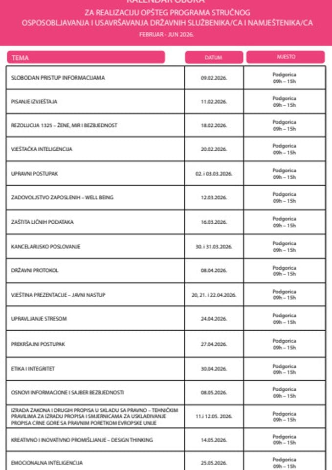 Kalendar obuka DS 2026. feb-jun korigovano