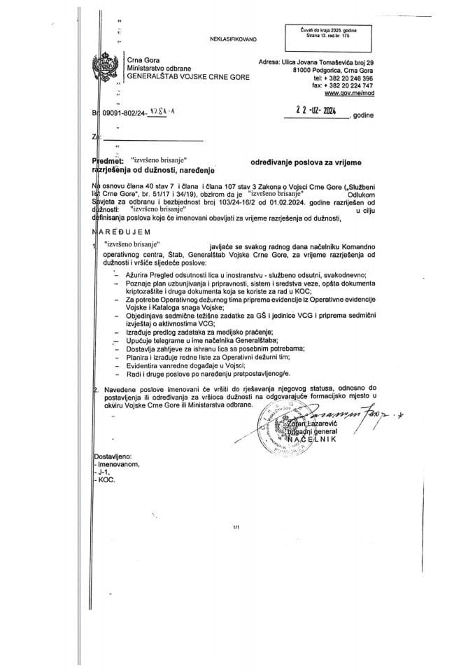 Inf. po rješenju UPI broj: 12-037/25-1283/4