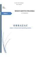 Образац пријаве за финансирање капиталног пројекта