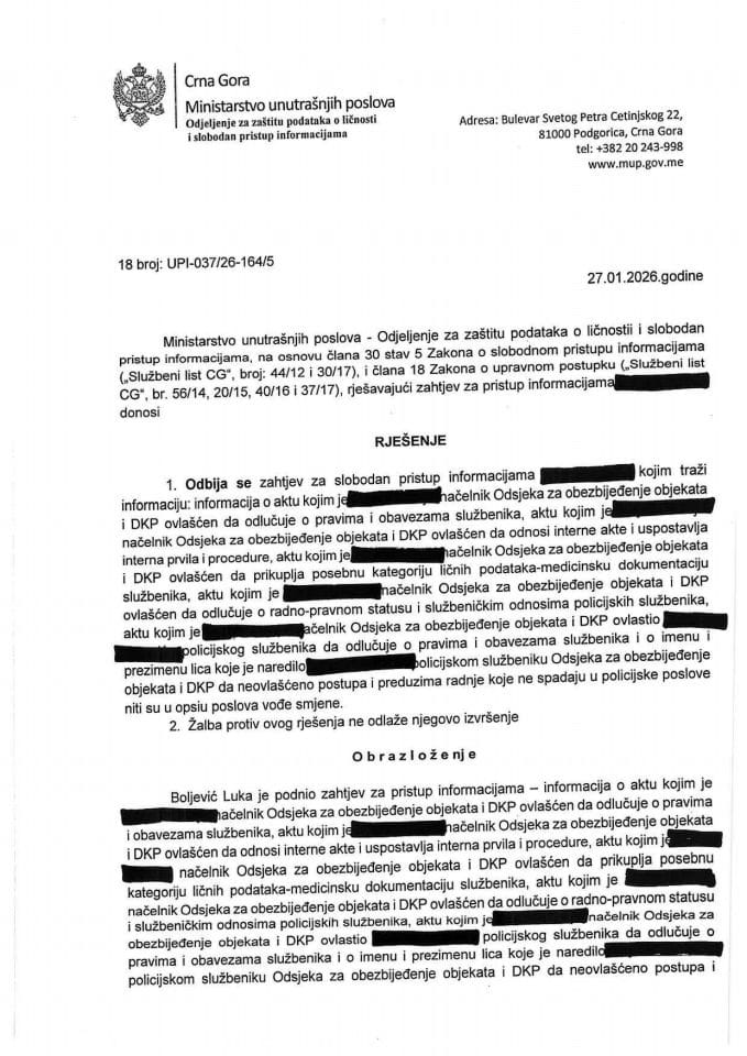 rješenje br. 18-UPI-037/26-164/5