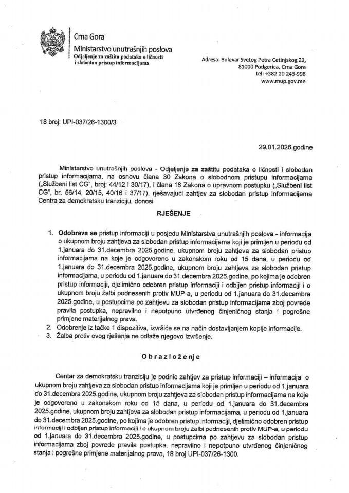 rješenje br. 18-UPI-037/26-1300/3