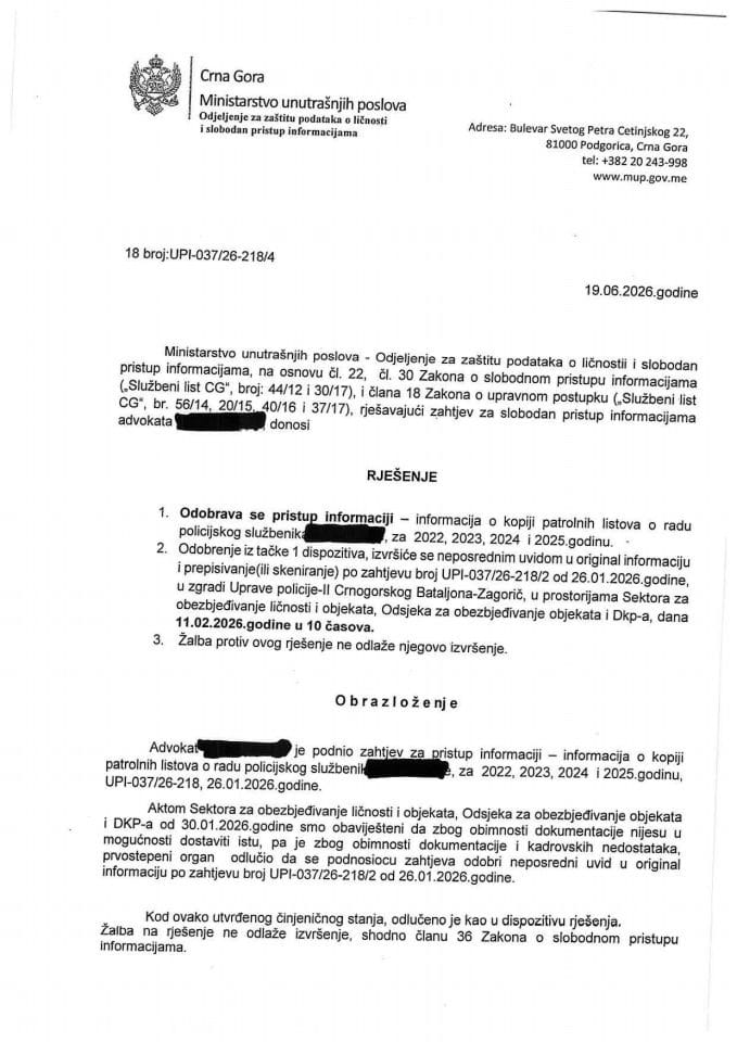 rješenje br. 18-UPI-037/26-218/4