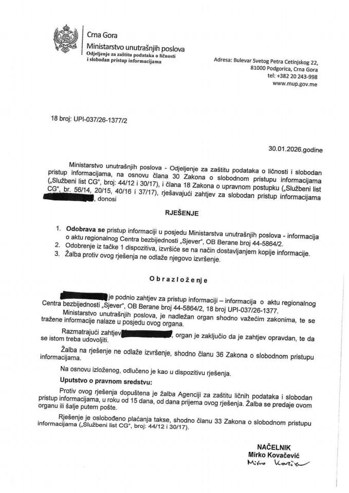 rješenje br. 18-UPI-037/26-1377/2