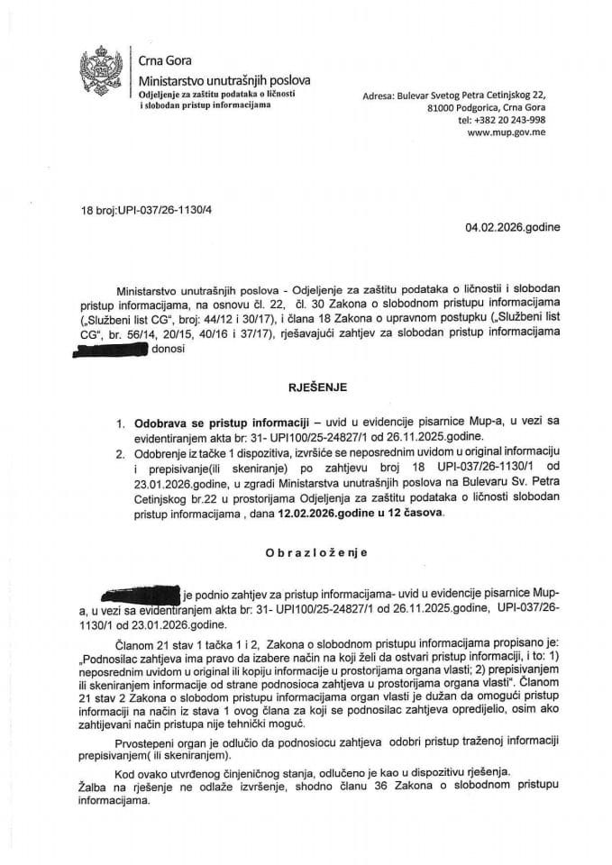 rješenje br. 18-UPI-037/26-1130/4