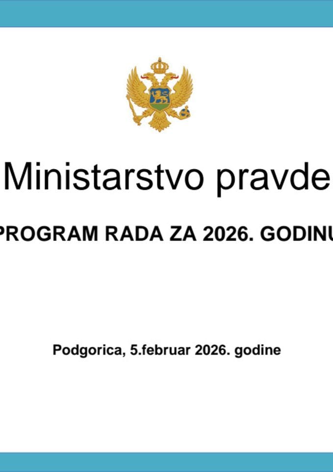 Program rada Ministarstva pravde za 2026.godinu