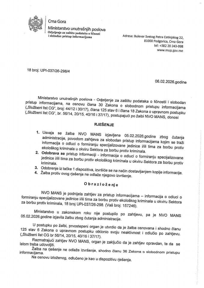 rješenje br. 18-UPI-037/26-298/4