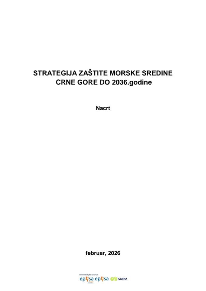 Strategija zastite morske sredine do 2036. godine - finalni nacrt