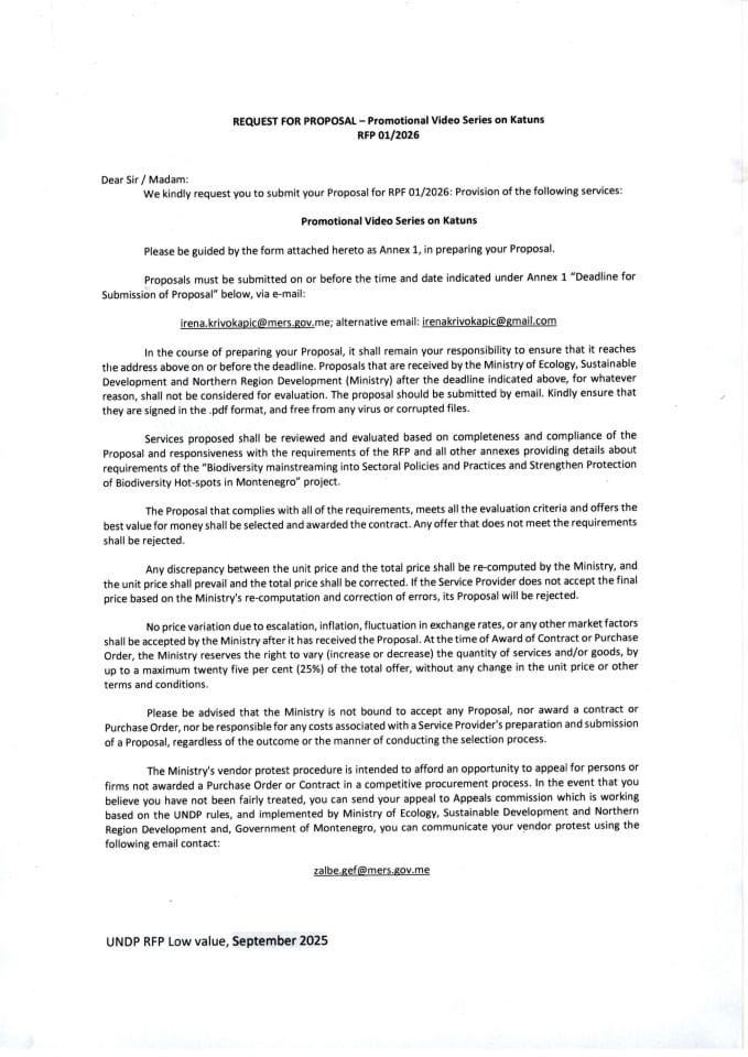 RFP 01-2026 Promotional Video Series on Katuns