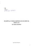 Izvještaj o radu inspekcije za igre na sreću za 2025.godinu