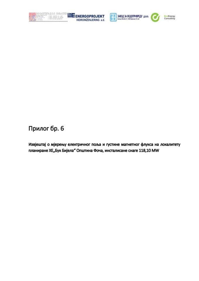 Prilog br.6. Izvještaj o mjerenju električnog polja i gustine magnetnog fluksa_268044873