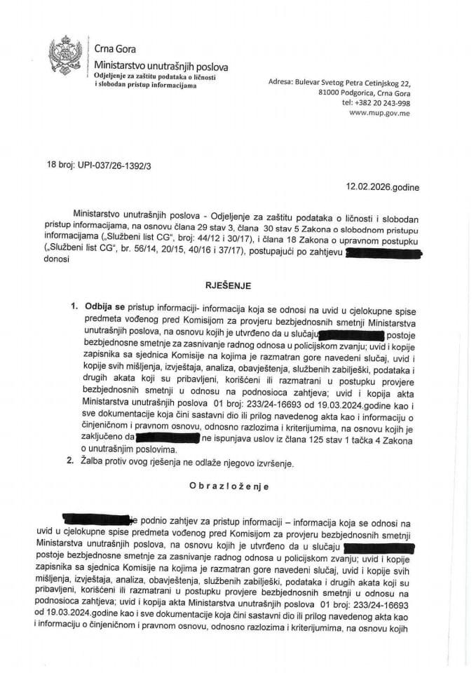 rješenje br. 18-UPI-037/26-1392/3