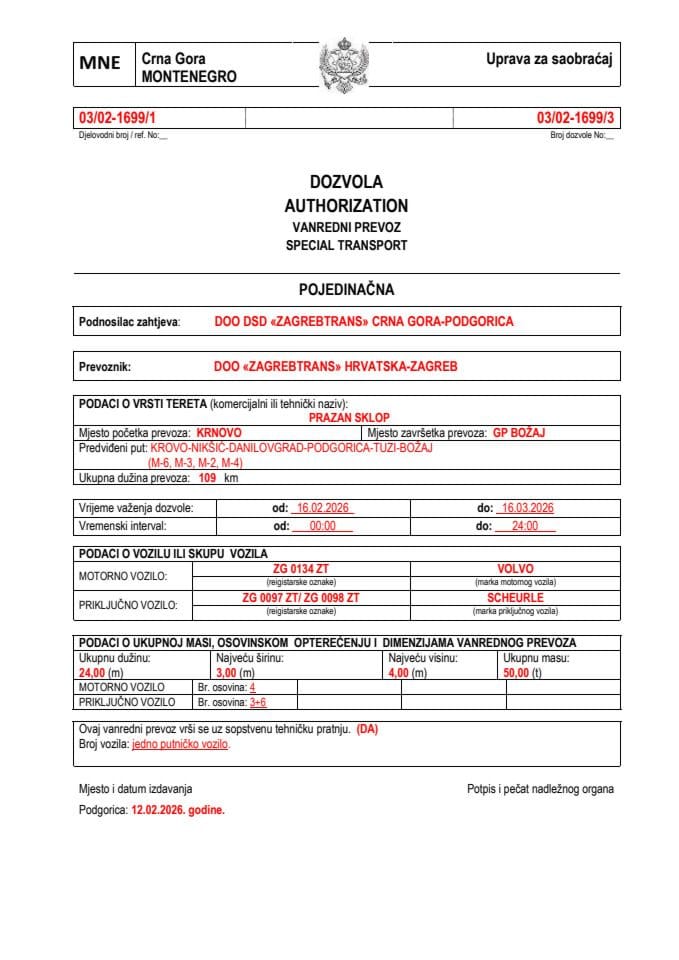 ZAGREBTRANS 03-02-1699-ZAGREBTRANS