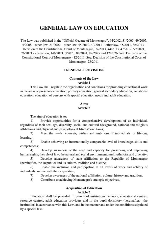 General law on education