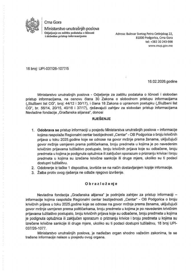 rješenje br. 18-UPI-037/26-1077/5