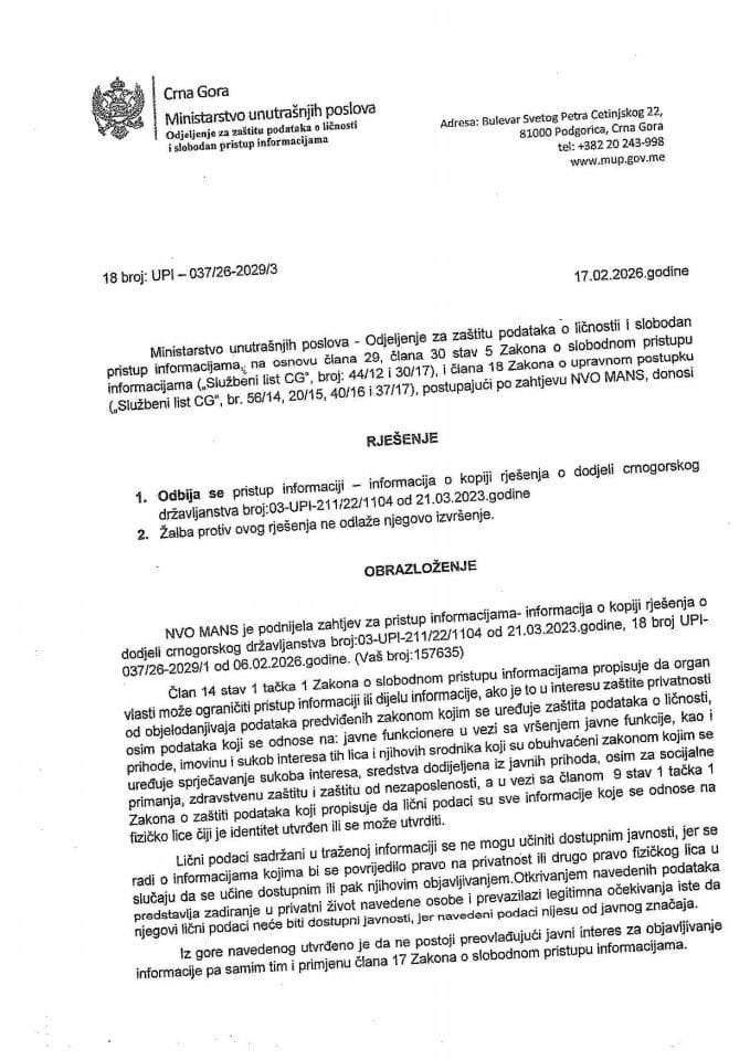 rješenje br. 18-UPI-037/26-2029/3