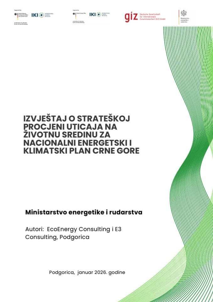 Izvještaj o Strateškoj procjeni uticaja na životnu sredinu za Nacionalni energetski i klimatski plan Crne Gore