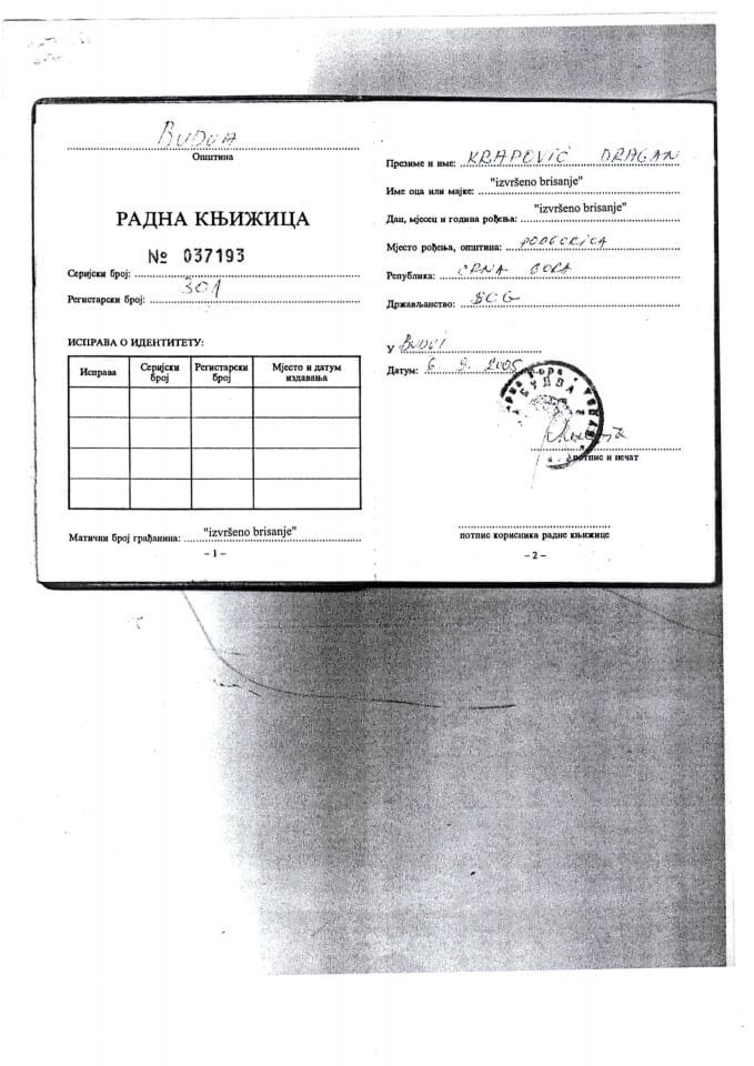 Inf.  po Rješenju UPI broj: 12-037/26-181/5