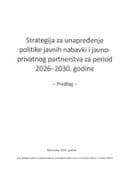 Strategija za unapređenje politike javnih nabavki i javno-privatnog partnerstva u Crnoj Gori za period 2026-2030. godine, sa Predlogom akcionog plana za sprovođenje Strategije za period 2026-2027. godine