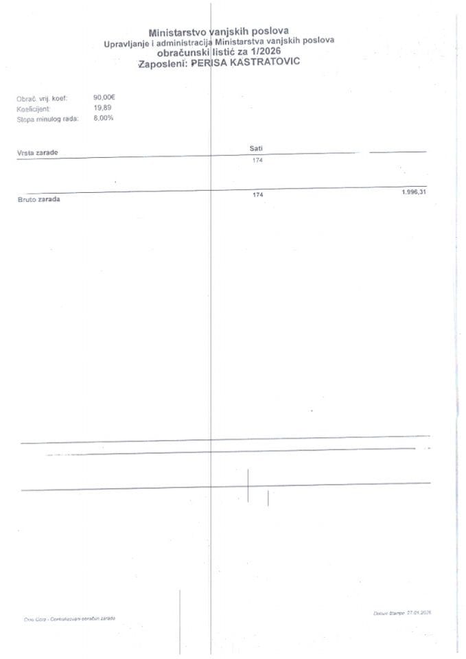 2026 Spisak javnih funkcionera i liste obračuna njihovih zarada i drugih primanja i naknada u vezi sa vršenjem javne funkcije