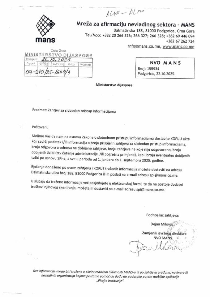 Zahtjev i rješenje 07-910-25-1640