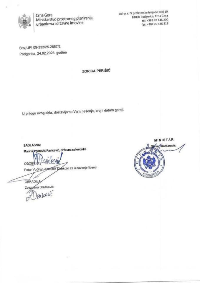 Licenca ovlašćenog inženjera za građevinsku djelatnost - UPI_09_332_25_2857_2 ZORICA PERIŠIĆ